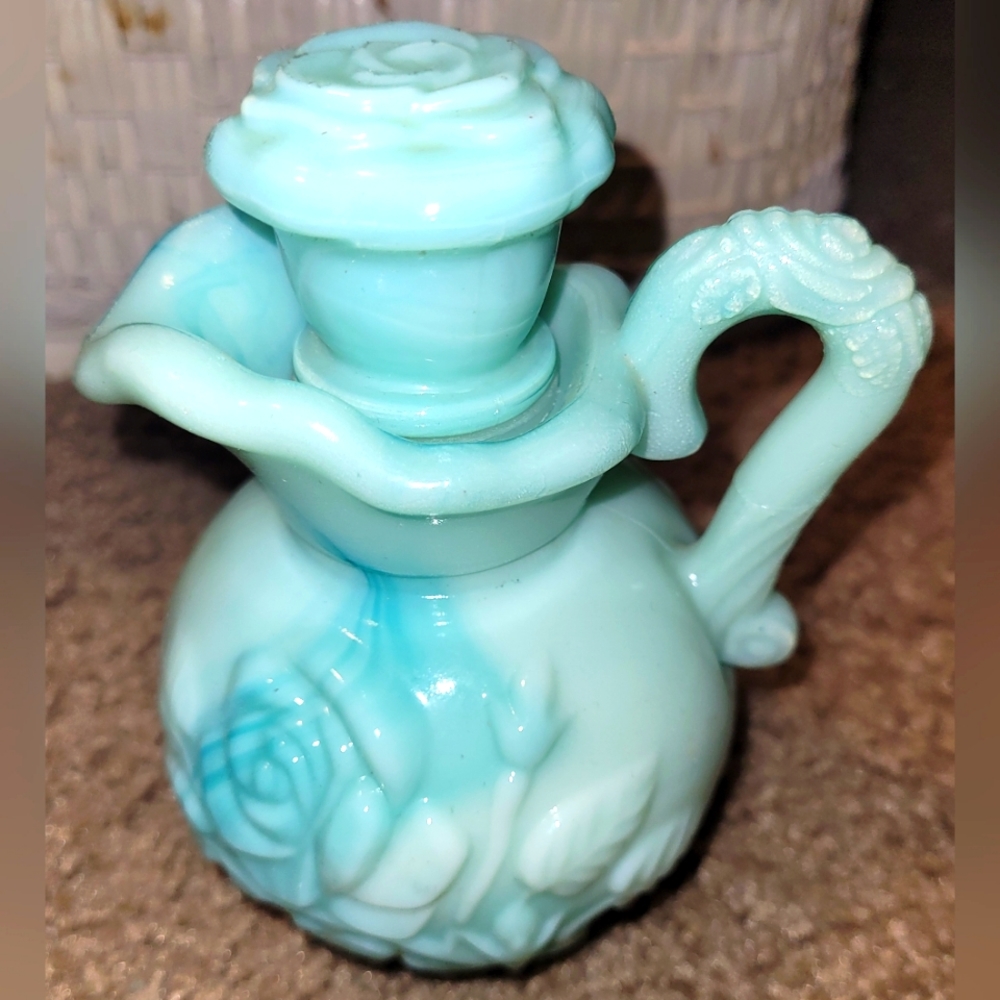 Vintage milk glass, pitcher, AVON, Avon pitcher, home decor, collectibles, bath